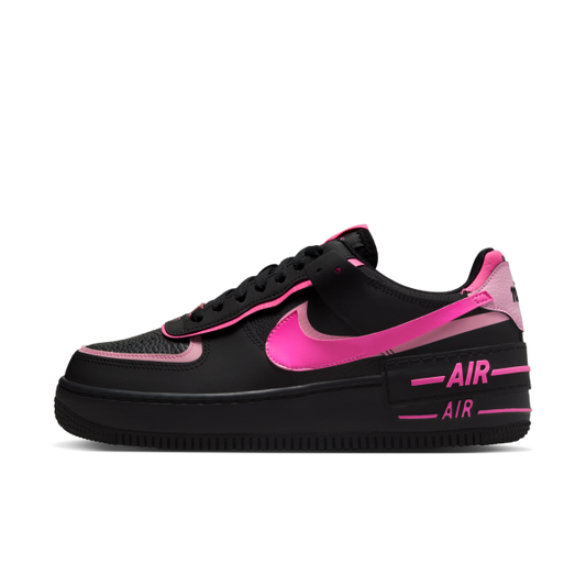 Nike AF1 Shadow Synthetic Leather, Split Cow Leather Skateboard Shoes Women's Black Pink - View 1