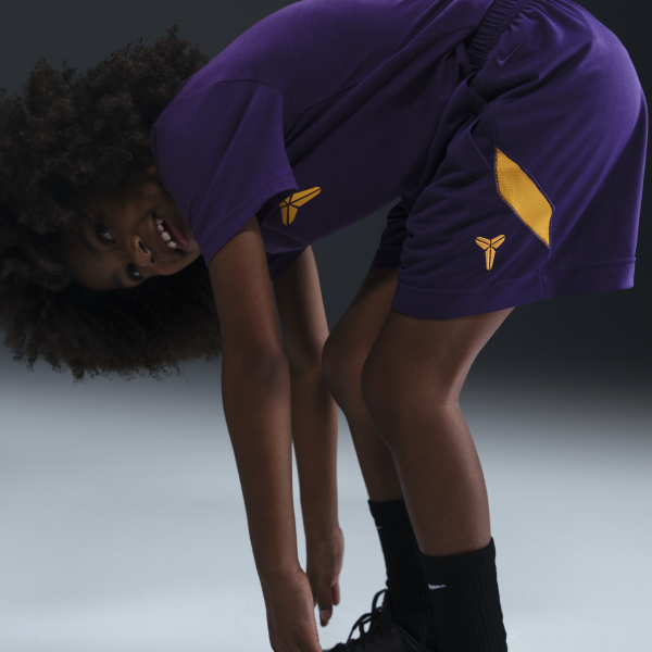 Nike Dri Fit Shorts Kids' Court Purple/University Gold/University Gold - View 5