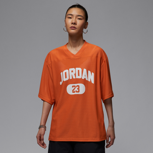 Jordan Mesh T Shirts Women's Orange V neck Moderate - View 1