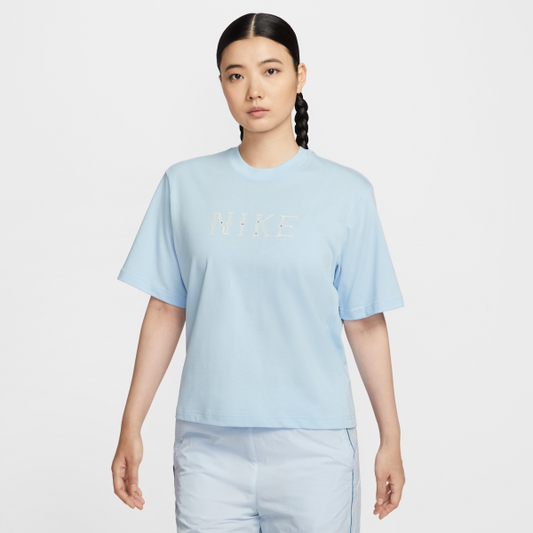Nike T Shirts Women's Blue Crew Neck Moderate - View 2