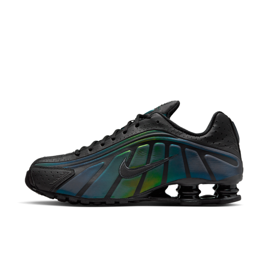 Nike Shox R4 Breathable Running Shoes Men's Black Green - View 1
