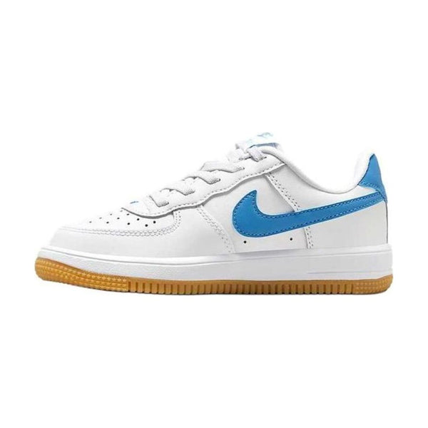 Nike Air Force 1 Slip Resistant Abrasion Resistant Low top Kids' Skateboarding Shoes White/Blue — Rescued #1