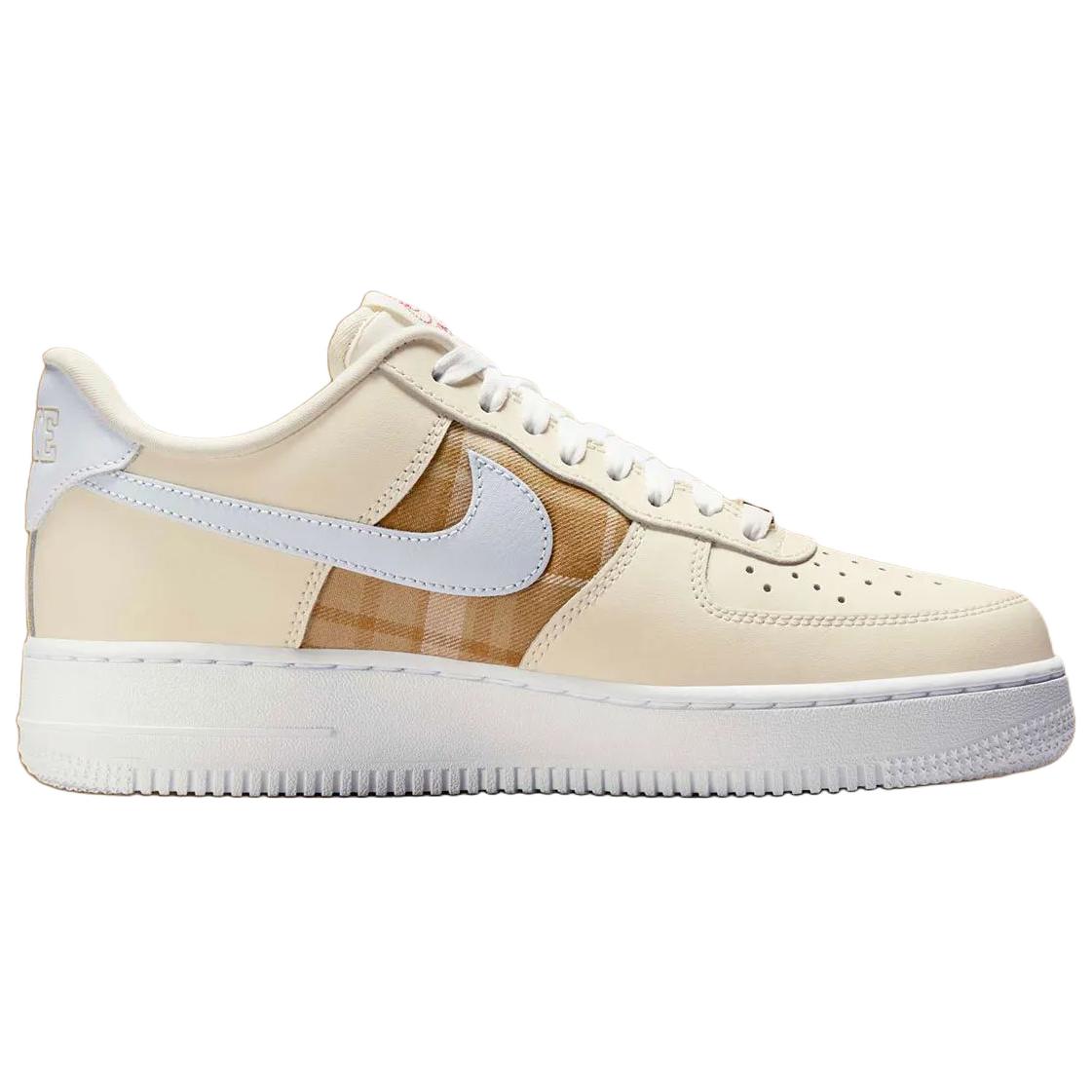 Nike Air Force 1 Leather Abrasion Resistant Abrasion Resistant Low top Skateboard Shoes Beige Brown — Rescued #1