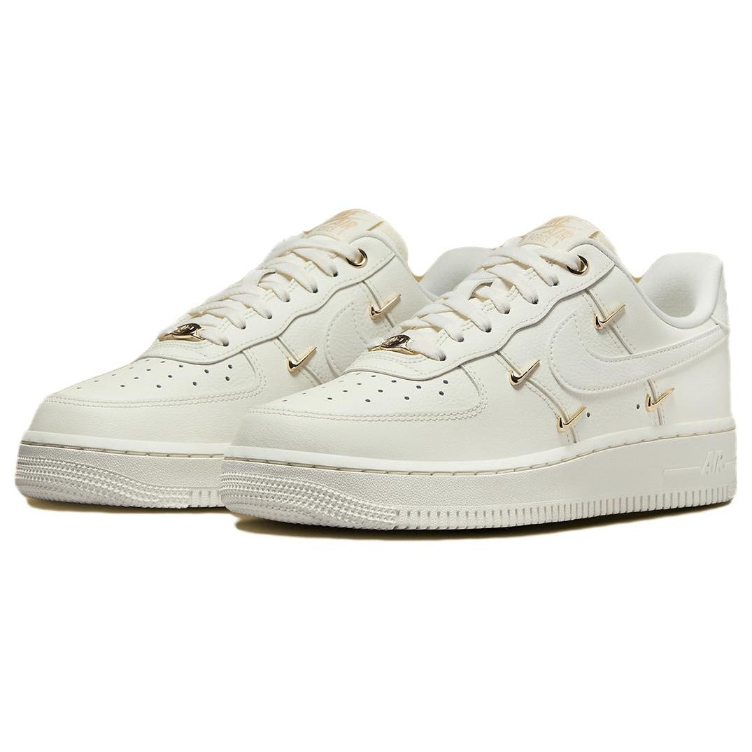 Nike Air Force 1 Mini Gold Cow Split Leather Cushioning Low top Skateboard Shoes White Gold — Rescued #1