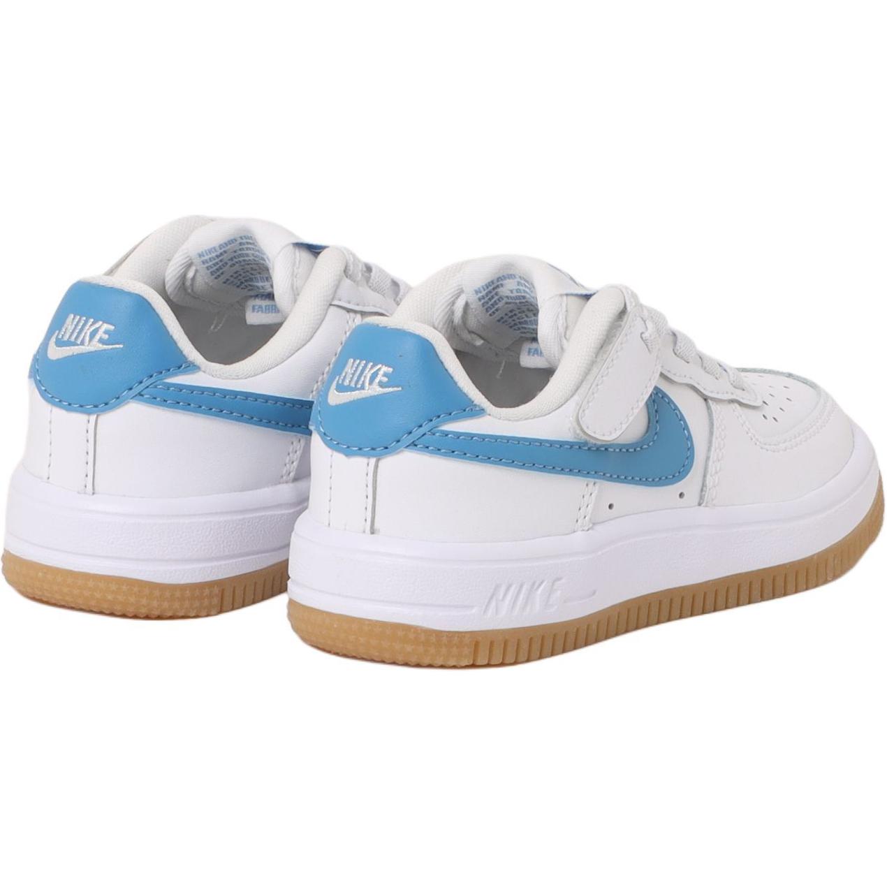 Nike Air Force 1 Slip Resistant Abrasion Resistant Low top Kids' Skateboarding Shoes White/Blue — Rescued #1