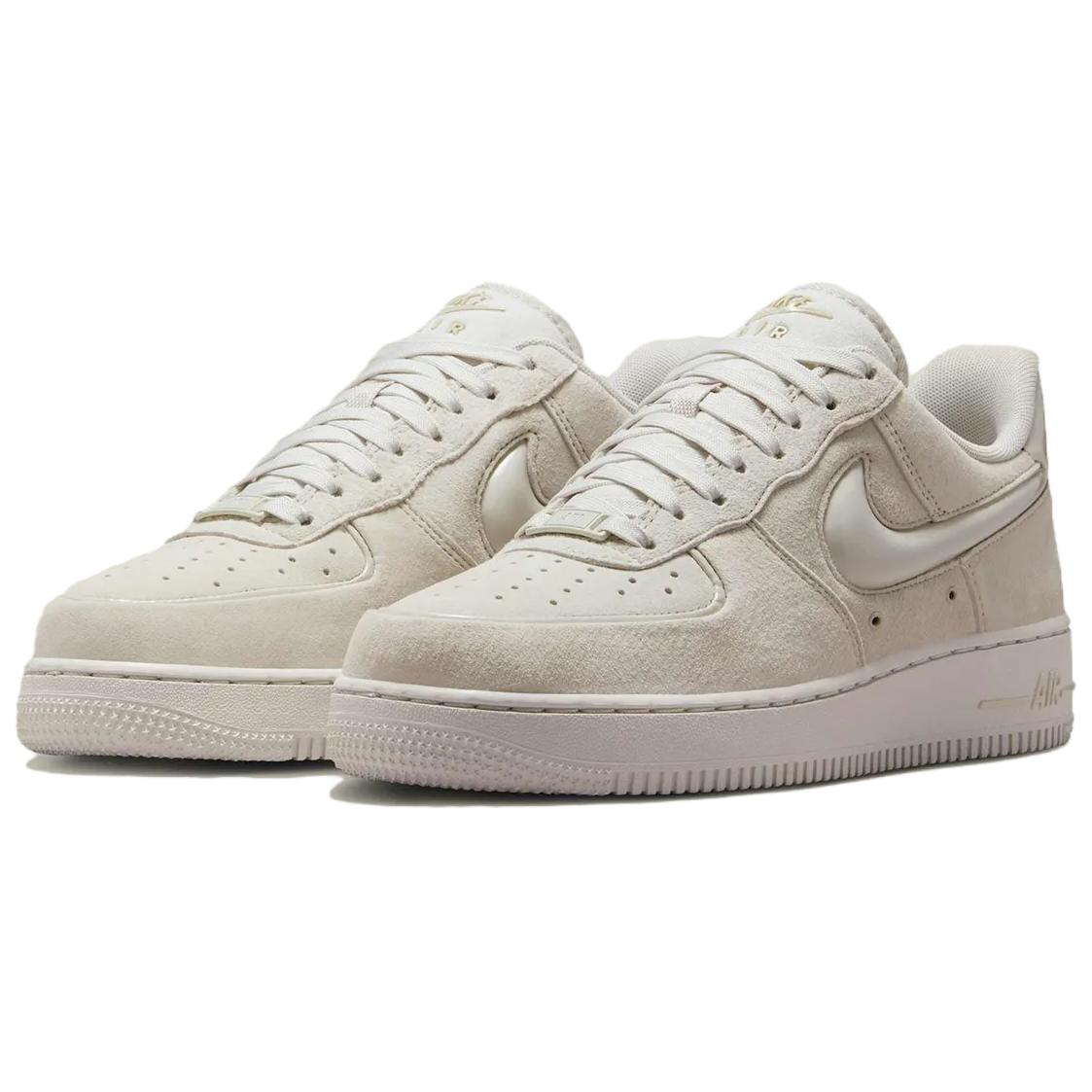 Nike Air Force 1 Leather Classic And Versatile Cushioning Low top Skateboard Shoes Light Bone — Rescued #1
