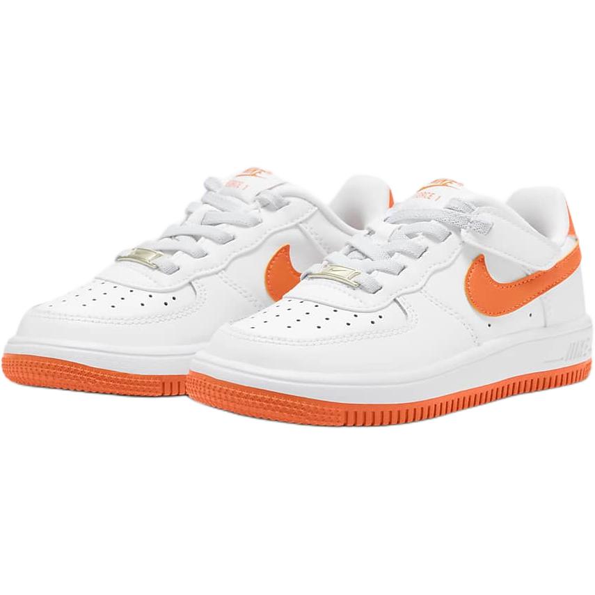 Nike Air Force 1 Low top Kids' Skateboarding Shoes White Orange Children Aged 3 7 Years Old — Rescued #1
