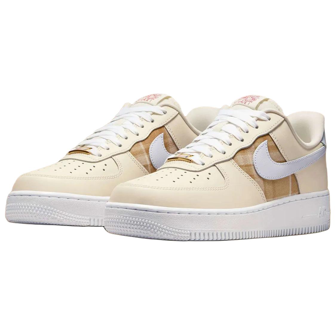 Nike Air Force 1 Leather Abrasion Resistant Abrasion Resistant Low top Skateboard Shoes Beige Brown — Rescued #1