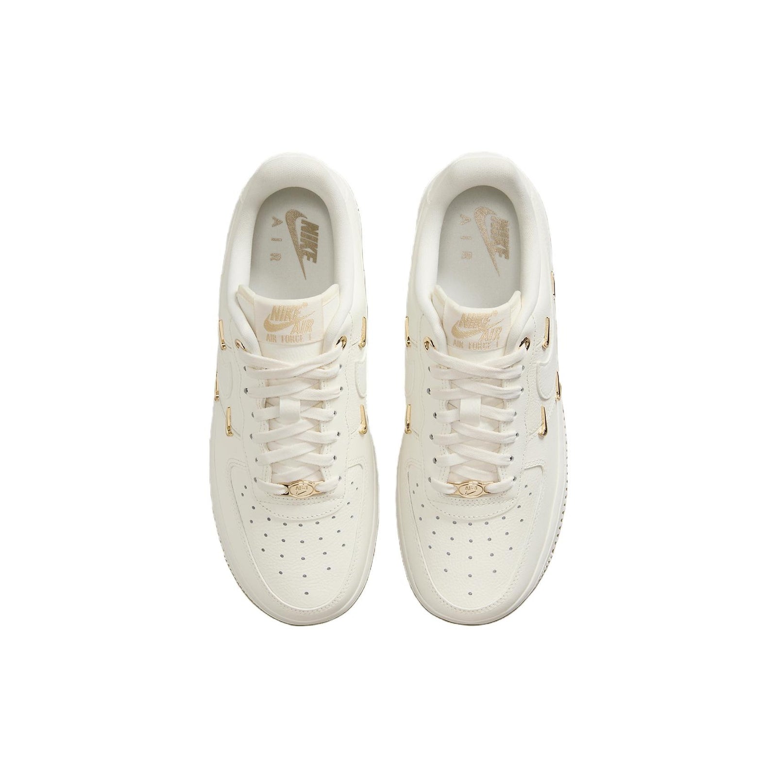 Nike Air Force 1 Mini Gold Cow Split Leather Cushioning Low top Skateboard Shoes White Gold — Rescued #1