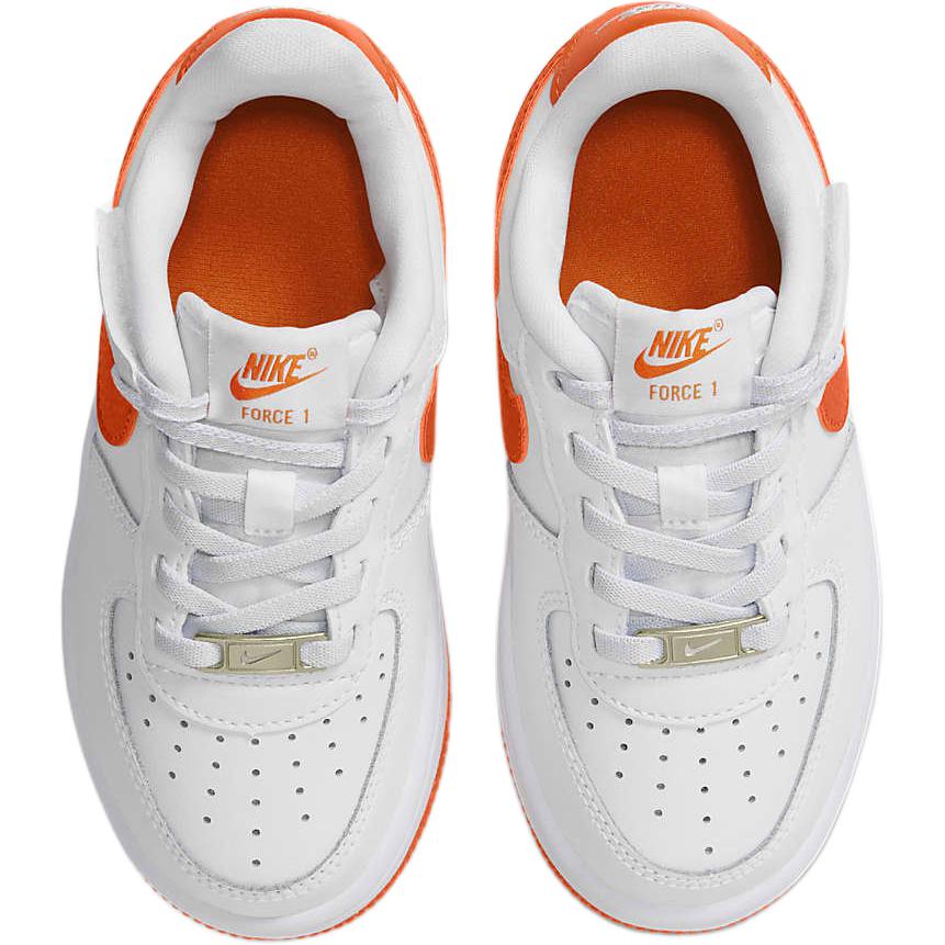 Nike Air Force 1 Low top Kids' Skateboarding Shoes White Orange Children Aged 3 7 Years Old — Rescued #1