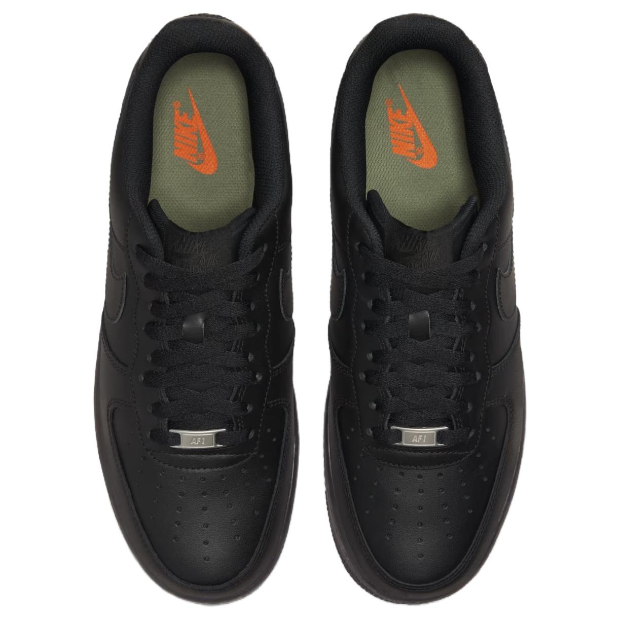 Nike Air Force 1 07 Black Warrior Vintage Cushioning Breathable Low top Skateboard Shoes Men's Black — Rescued #1