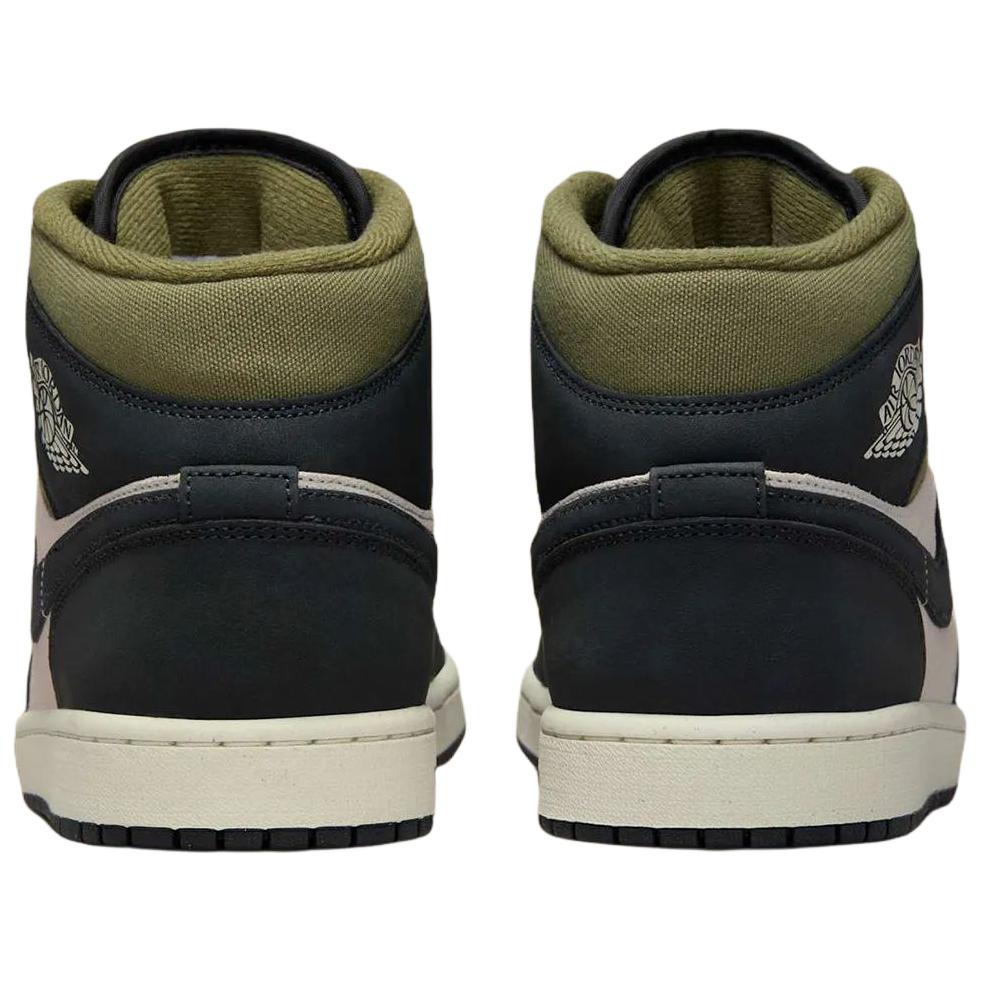 Jordan Air Jordan 1 Mid top Vintage Basketball Shoes Beige Black Green — Rescued #1