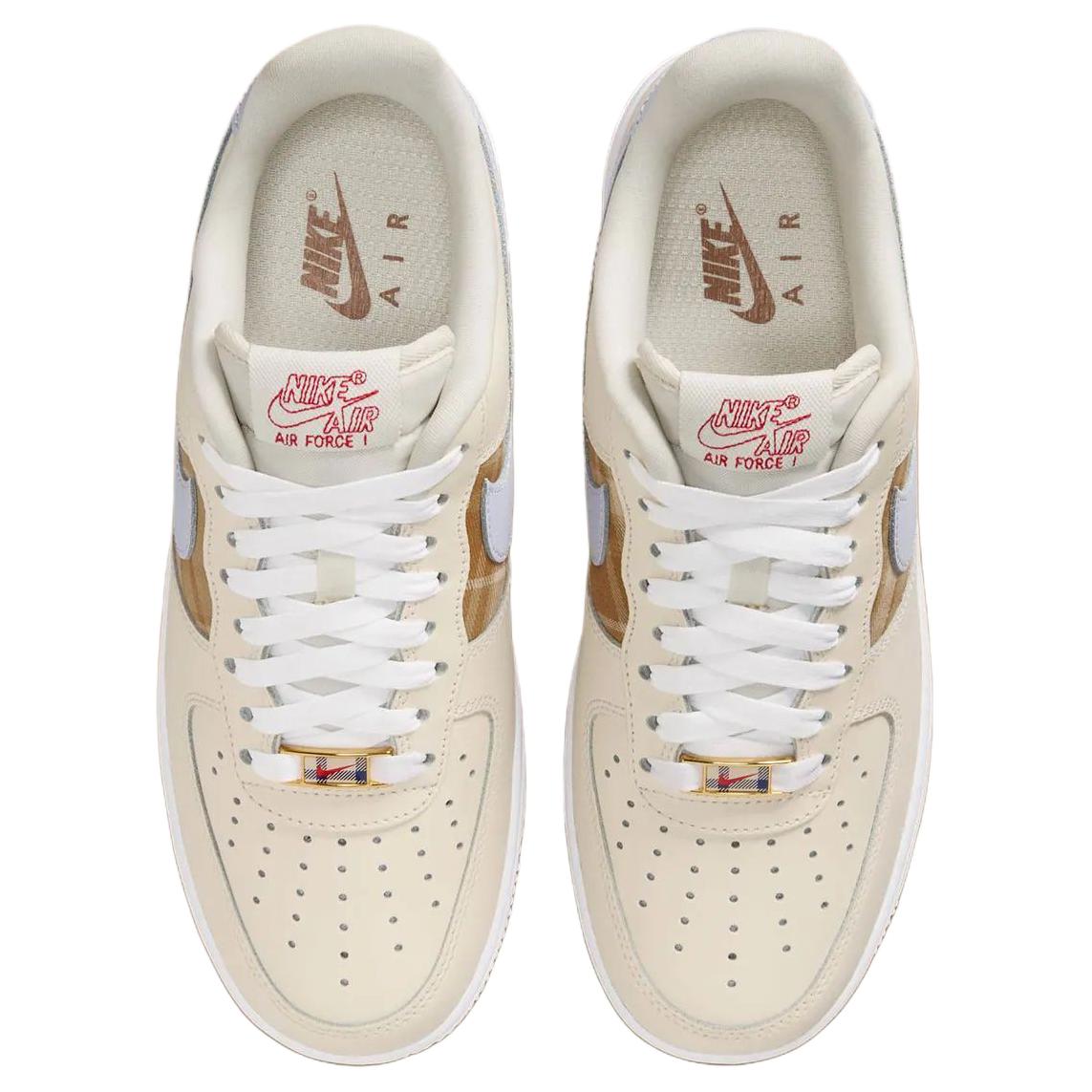 Nike Air Force 1 Leather Abrasion Resistant Abrasion Resistant Low top Skateboard Shoes Beige Brown — Rescued #1