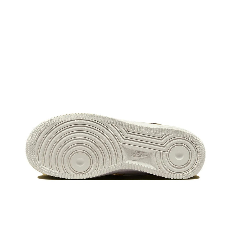 Nike Air Force 1 Mini Gold Cow Split Leather Cushioning Low top Skateboard Shoes White Gold — Rescued #1