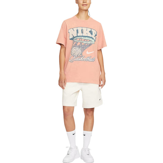 Nike T Shirts Women's Rose Gold Crew Neck Moderate