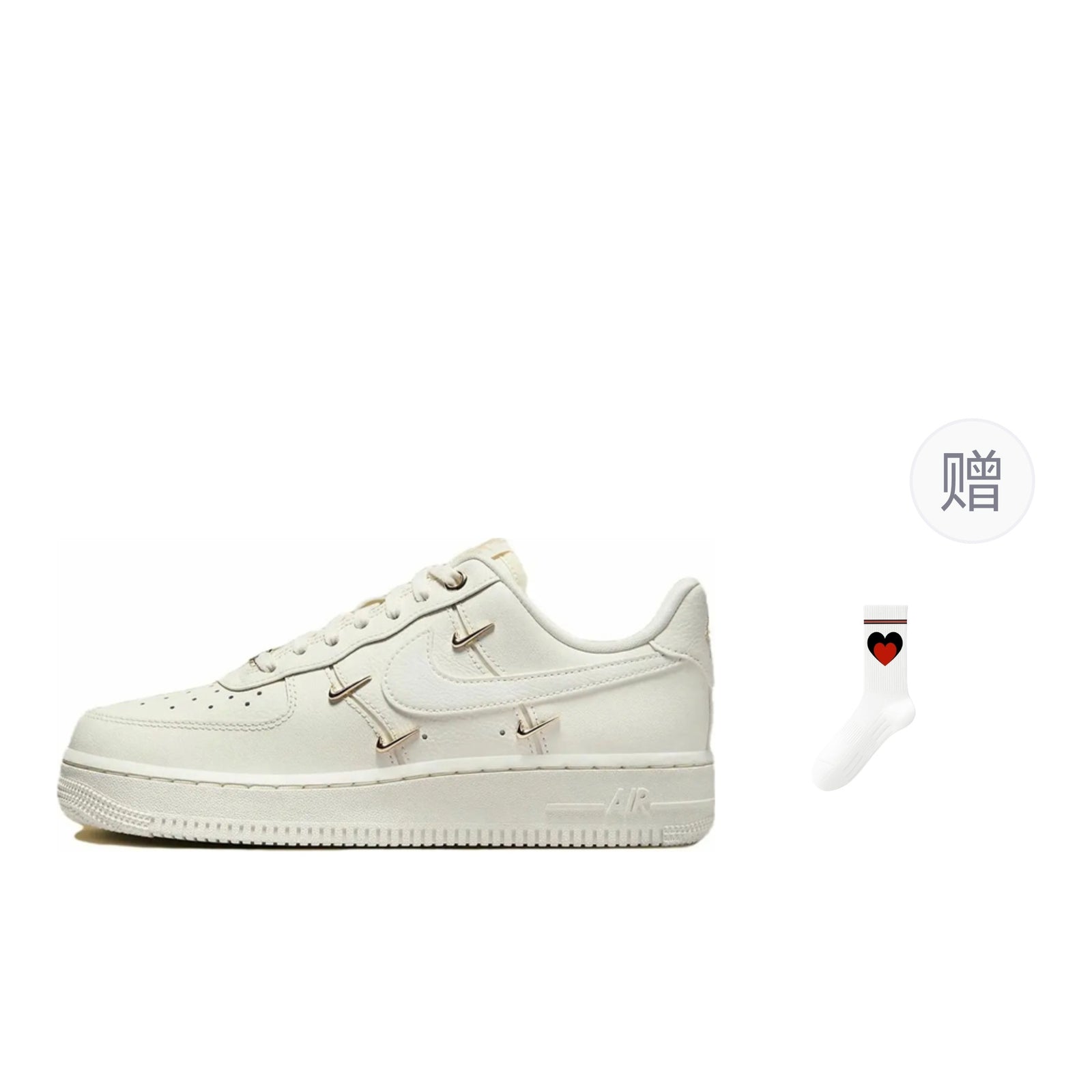 Nike Air Force 1 Mini Gold Cow Split Leather Cushioning Low top Skateboard Shoes White Gold — Rescued #1