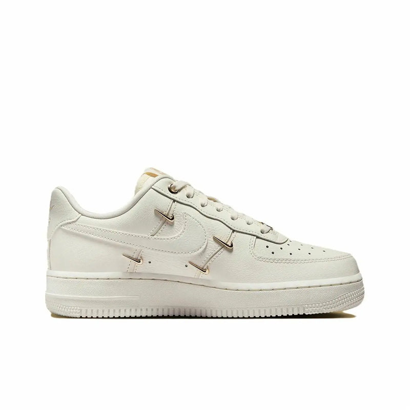 Nike Air Force 1 Mini Gold Cow Split Leather Cushioning Low top Skateboard Shoes White Gold — Rescued #1