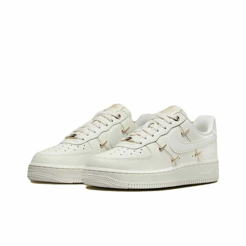 Nike Air Force 1 Mini Gold Cow Split Leather Cushioning Low top Skateboard Shoes White Gold — Rescued #1