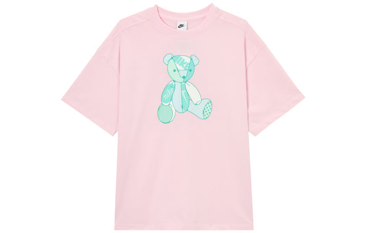 Nike T Shirts Women's Pink Crew Neck Moderate