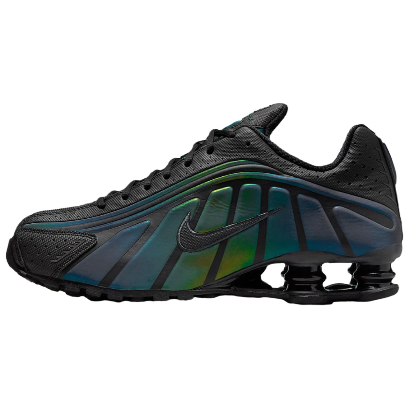 Nike Shox R4 Breathable Running Shoes Black Green