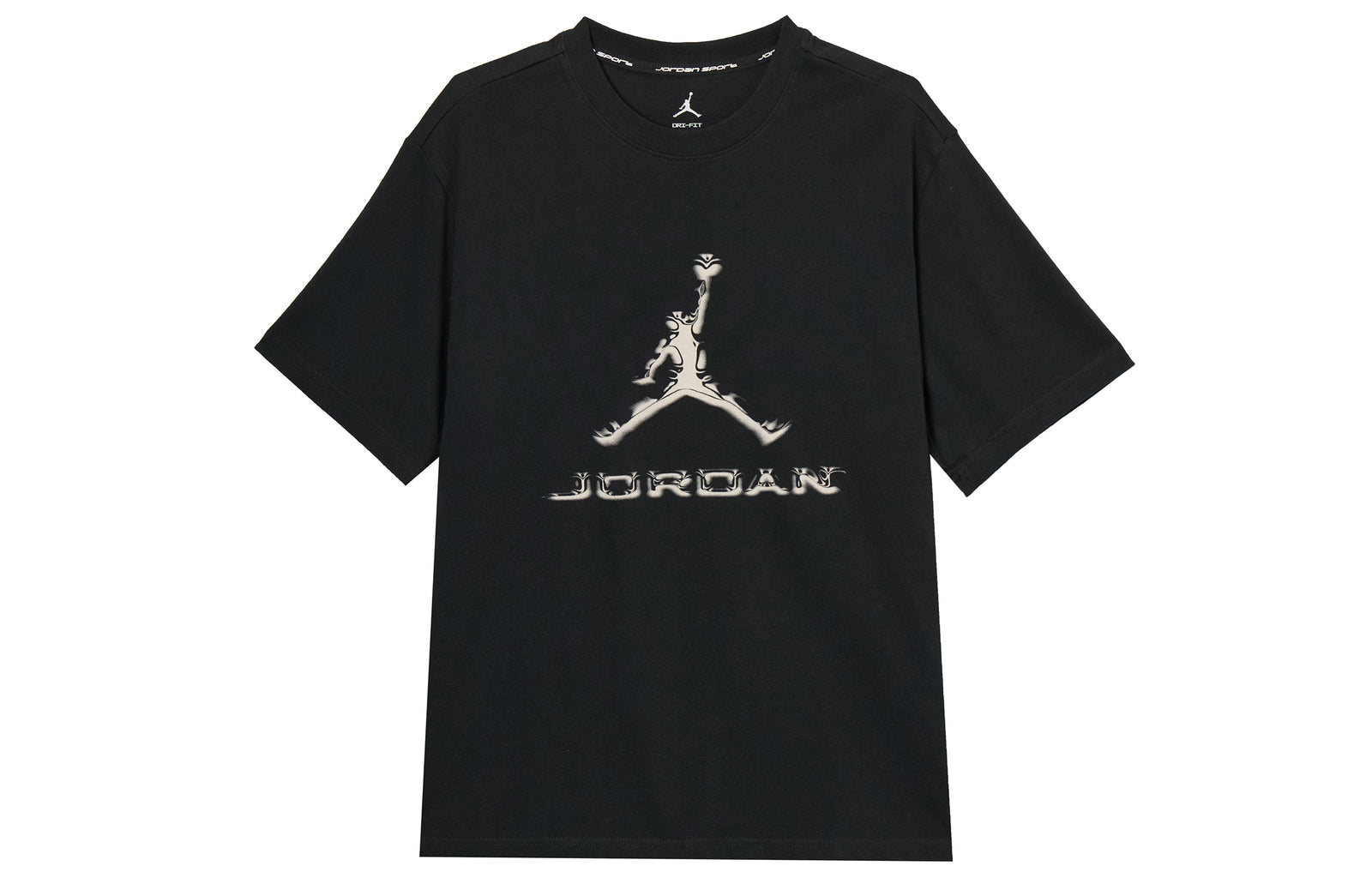 Jordan Dri FIT T Shirts Black Crew Neck