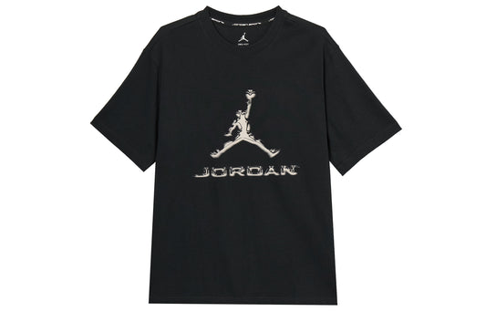 Jordan Dri FIT T Shirts Men's Black Crew Neck Moderate Straight Fit