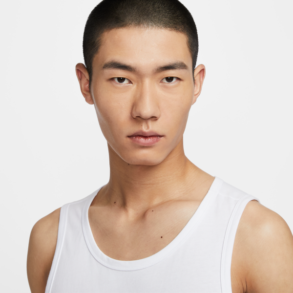 Nike Tank Tops Men's White Crew Neck Moderate Straight Fit - View 3