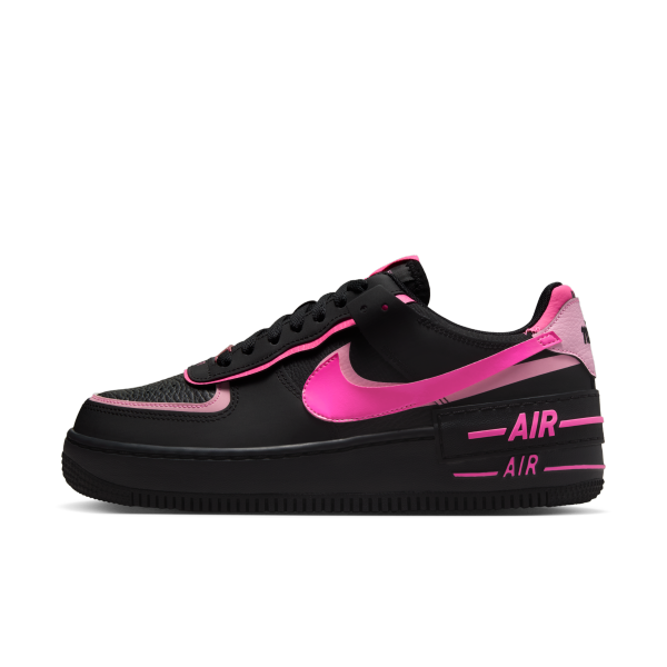 Nike AF1 Shadow Synthetic Leather, Split Cow Leather Skateboard Shoes Black Pink — Rescued #1