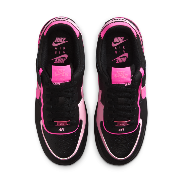 Nike AF1 Shadow Synthetic Leather, Split Cow Leather Skateboard Shoes Black Pink — Rescued #1