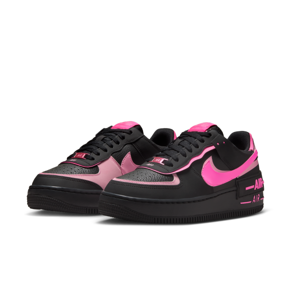 Nike AF1 Shadow Synthetic Leather, Split Cow Leather Skateboard Shoes Black Pink — Rescued #1