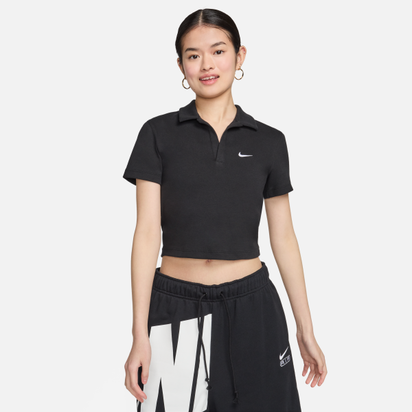 Nike Sportswear Essentials Polo Shirt Women's Black - View 1