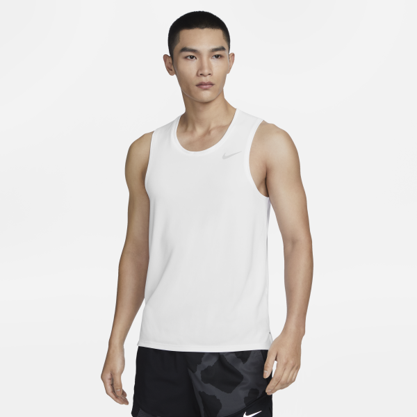 Nike Dri Fit Running Tank Top Men's White - View 1