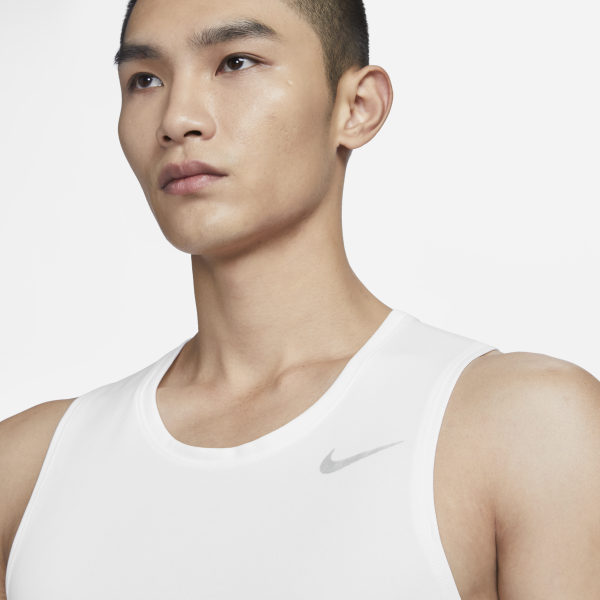 Nike Dri Fit Running Tank Top Men's White - View 3