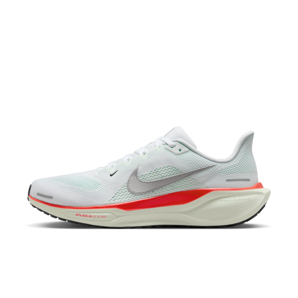 Nike Air Zoom Pegasus 41 White Barely Green Bright Crimson Metallic Silver - View 1