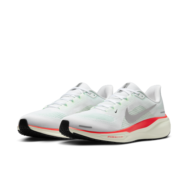 Nike Air Zoom Pegasus 41 White Barely Green Bright Crimson Metallic Silver - View 5