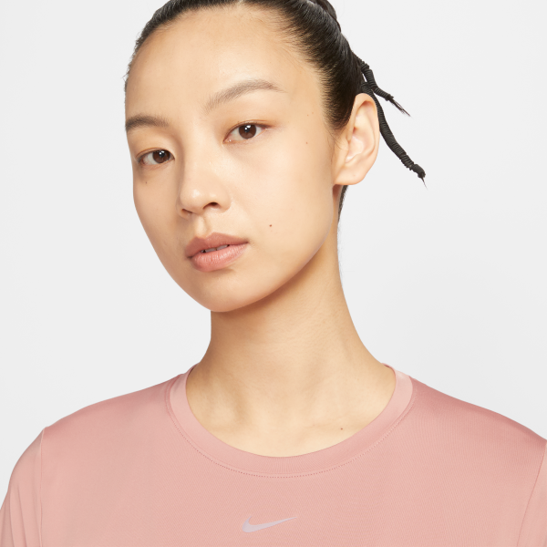 Nike T Shirts Women's Pink Crew Neck Moderate - View 3