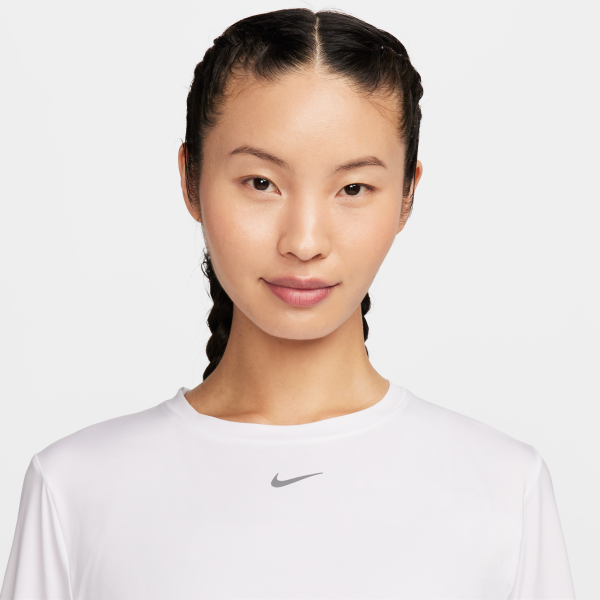 Nike Dri Fit Drop Shoulder Sleeve T Shirt Women's White - View 3