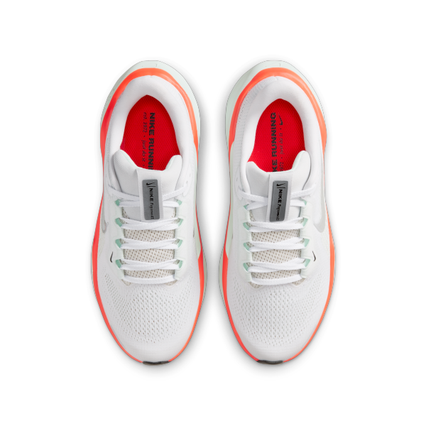 Nike Pegasus 41 Kids' Running Shoes White With A Hint Of Green Bright Dark Red Metallic Silver Teenagers - View 4