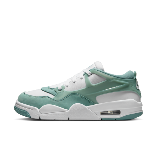 Jordan Air Jordan 4 Slip Resistant Abrasion Resistant Low top Vintage Basketball Shoes Women's White Green - View 1