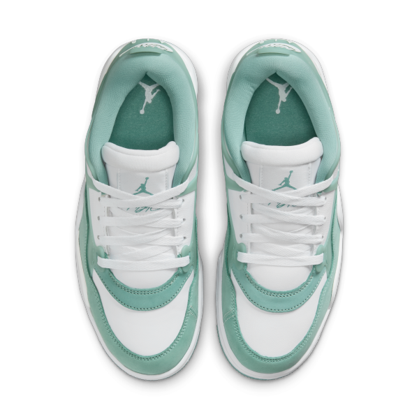 Jordan Air Jordan 4 Slip Resistant Abrasion Resistant Low top Vintage Basketball Shoes Women's White Green - View 4
