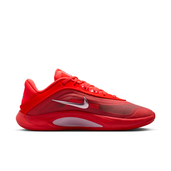 Nike A'One Breathable Basketball Shoes Unisex Red Silver - View 3