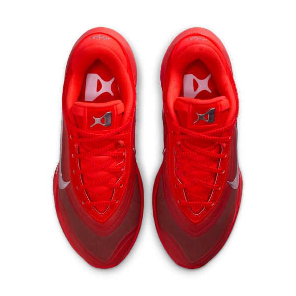 Nike A'One Breathable Basketball Shoes Unisex Red Silver - View 4