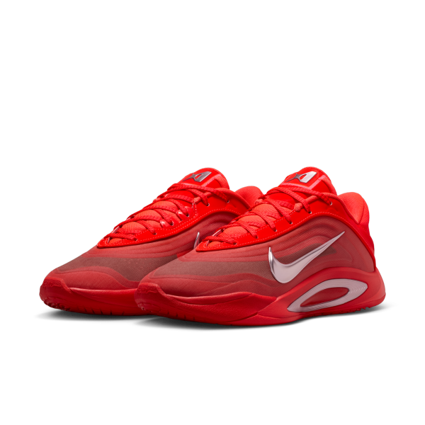 Nike A'One Breathable Basketball Shoes Unisex Red Silver - View 5