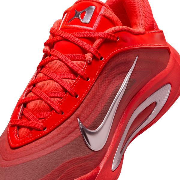 Nike A'One Breathable Basketball Shoes Unisex Red Silver - View 7