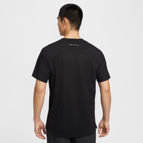 Nike Dri FIT Trail Solar Chase Running T Shirt Men's Black/Peak White - View 2