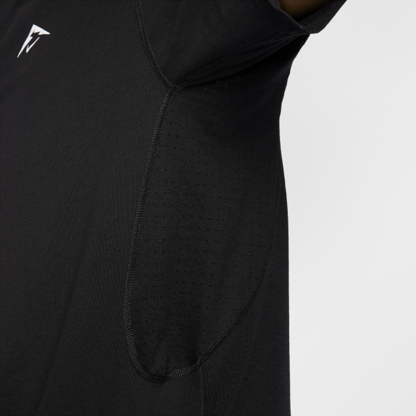 Nike Dri FIT Trail Solar Chase Running T Shirt Men's Black/Peak White - View 5