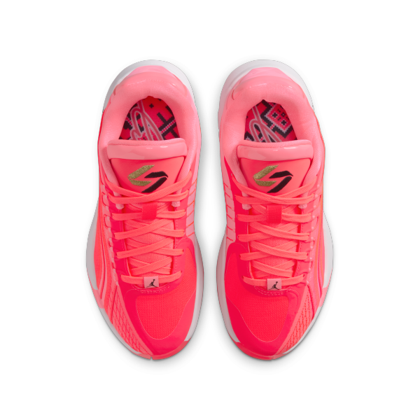 Jordan Luka 4 Slip Resistant Abrasion Resistant Low top Children's Basketball Shoes Red Unisex - View 4