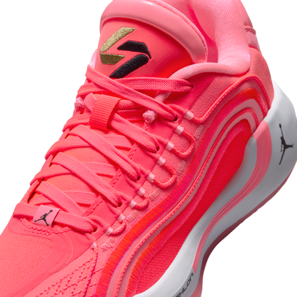 Jordan Luka 4 Slip Resistant Abrasion Resistant Low top Children's Basketball Shoes Red Unisex - View 7