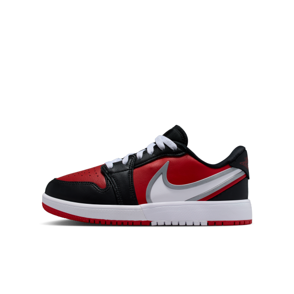 Jordan 1 Low top Kids' Skateboarding Shoes Red Black Kids' - View 1