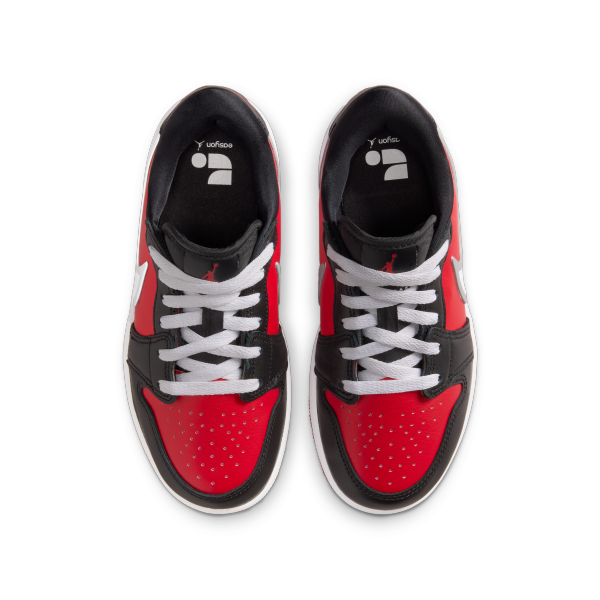 Jordan 1 Low top Kids' Skateboarding Shoes Red Black Kids' - View 4